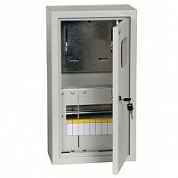 Распределительный шкаф ЩУРн, 9 мод., IP31, навесной, сталь, серая дверь, с клеммами |  код. MKM22-N-09-31-ZO |  IEK